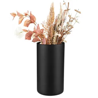 Czarny wazon dekoracyjny, matowy cylinder Magnolia 29 cm