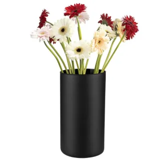 Czarny wazon dekoracyjny, matowy cylinder Magnolia 29 cm