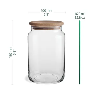 Pojemnik, słoik na żywność z drewnianą pokrywką Stor 15 cm