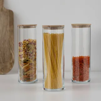 Pojemnik na spaghetti i żywność z drewnianą pokrywką Stor 29,5 cm