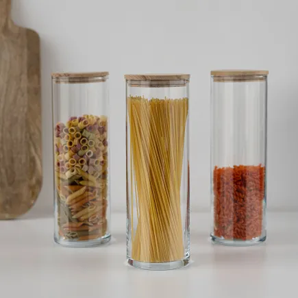 Pojemnik na spaghetti i żywność z drewnianą pokrywką Stor 29,5 cm