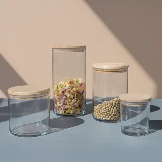 Pojemnik na żywność z drewnianą pokrywką Stor 10 cm