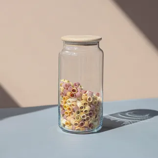 Pojemnik, słoik na żywność z drewnianą pokrywką Stor 20 cm