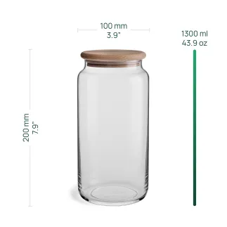 Pojemnik, słoik na żywność z drewnianą pokrywką Stor 20 cm