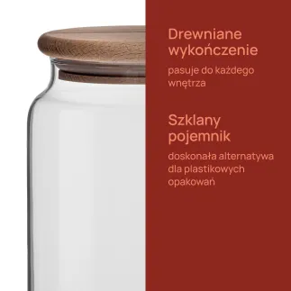 Pojemnik, słoik na żywność z drewnianą pokrywką Stor 20 cm