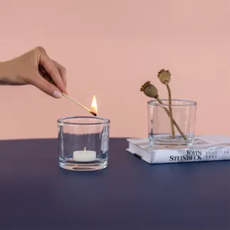 Pojemniki dekoracyjne na świece i tealighty Fika 6 x 8 cm