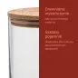 Szklany pojemnik z drewnianym deklem Stor 15 cm Szklany pojemnik z drewnianym deklem Stor 15 cm