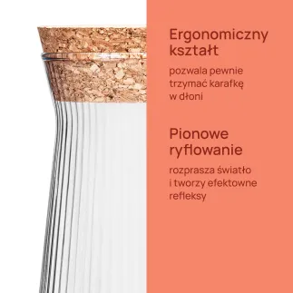Karafka prążkowana z korkiem Lyra 1150 ml