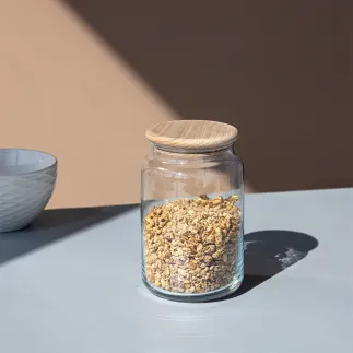 Pojemnik, słoik na żywność z drewnianą pokrywką Stor 15 cm