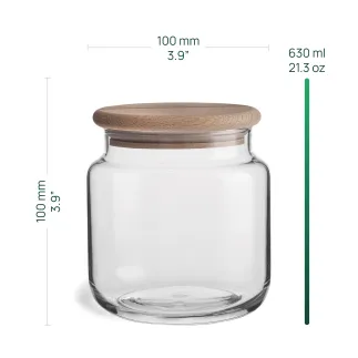Pojemnik, słoik na żywność z drewnianą pokrywką Stor 10 cm