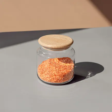 Pojemnik, słoik na żywność z drewnianą pokrywką Stor 10 cm