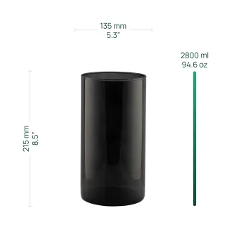 Wazon szklany na kwiaty Luca Smoky, dymione szkło, wysokość 21 cm