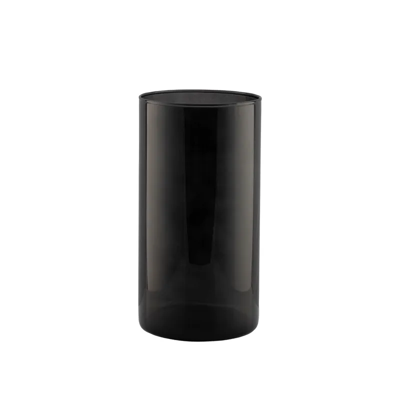 Wazon szklany na kwiaty Luca Smoky, dymione szkło, wysokość 21 cm