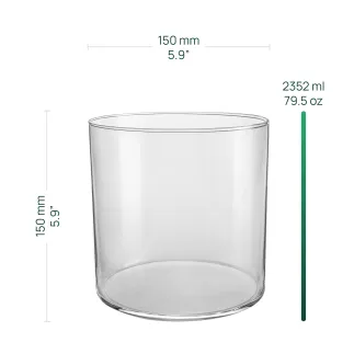Szklany cylinder wazon lampion na świece Luca wysokość 15 cm