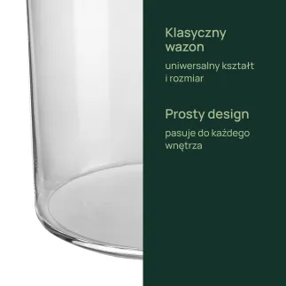 Szklany cylinder wazon lampion na świece Luca wysokość 15 cm
