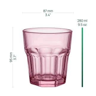 Szklanka do napojów Alva Malaya 230ml - 6 sztuk mix kolorów