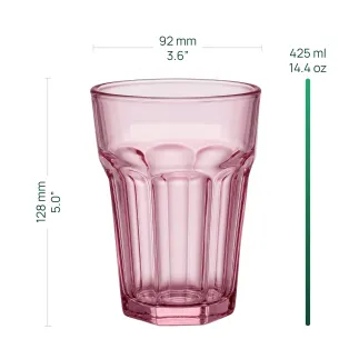 Szklanka do napojów Alva Malaya 370ml - 6 sztuk mix kolorów