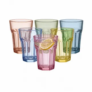 Szklanka do napojów Alva Malaya 370ml - 6 sztuk mix kolorów