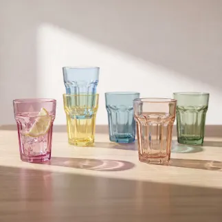 Szklanka do napojów Alva Malaya 370ml - 6 sztuk mix kolorów