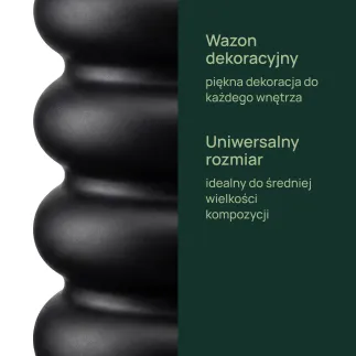 Wazon szklany dekoracyjny Bola czarny matowy 24 cm