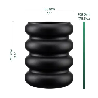 Wazon szklany dekoracyjny Bola czarny matowy 24 cm