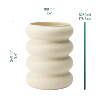 Wazon szklany dekoracyjny Bola kremowy matowy 24 cm