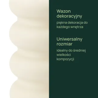 Wazon szklany dekoracyjny Bola kremowy matowy 24 cm