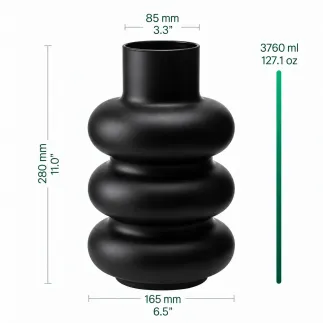 Wazon szklany dekoracyjny Bola Alto czarny matowy 29 cm