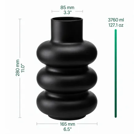 Wazon szklany dekoracyjny Bola Alto czarny matowy 29 cm