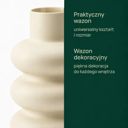 Wazon szklany dekoracyjny Bola Alto kremowy mat 29 cm