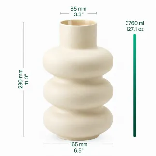 Wazon szklany dekoracyjny Bola Alto kremowy mat 29 cm