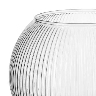 Kula szklana Olivia Elegant transparentna w prążki 15,5 cm