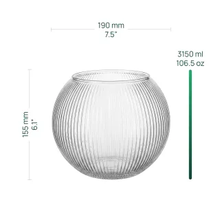 Kula szklana Olivia Elegant transparentna w prążki 15,5 cm
