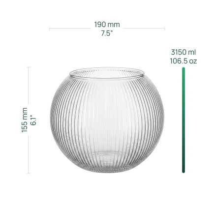 Kula szklana Olivia Elegant transparentna w prążki 15,5 cm