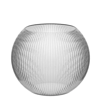 Kula szklana Olivia Elegant transparentna w prążki 15,5 cm