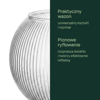 Kula szklana Olivia Elegant transparentna w prążki 15,5 cm